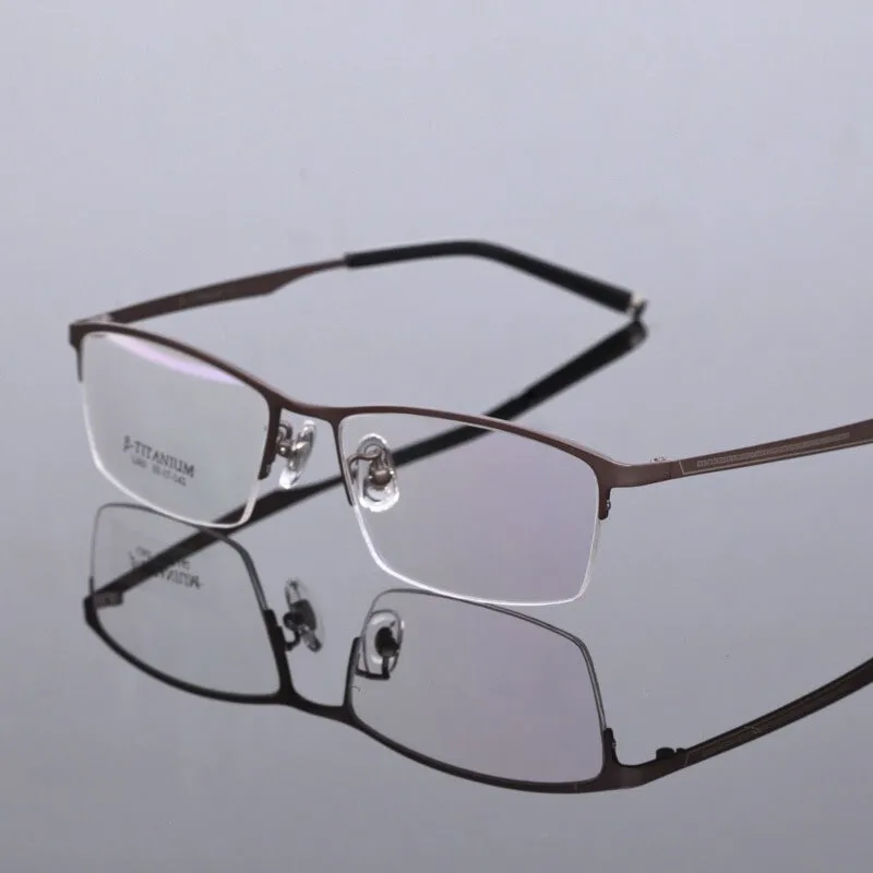 Men's Titanium Frame Half Rim Eyeglasses L063