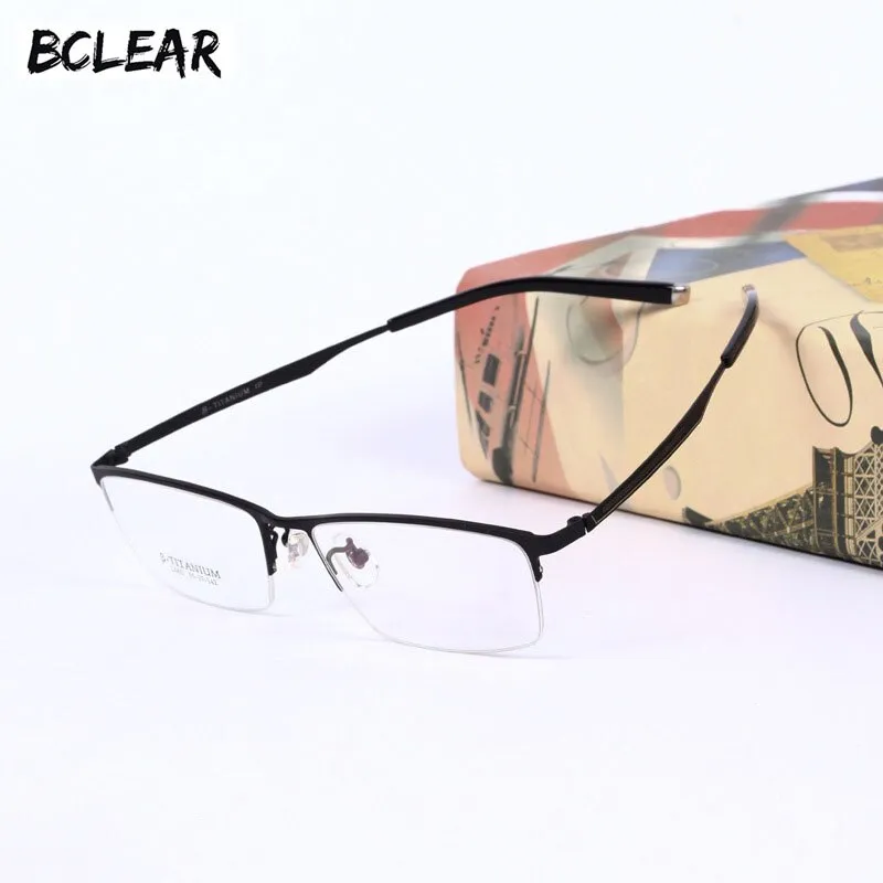 Men's Titanium Frame Half Rim Eyeglasses L063