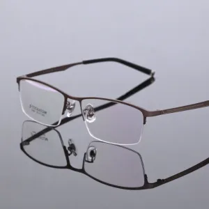 Men's Titanium Frame Half Rim Eyeglasses L063