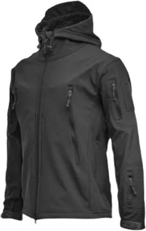 Men's Waterproof Rain Jacket 2024 Fall Winter Fleece Hooded Raincoat Outdoor Hiking Windbreake Jacket With Pockets