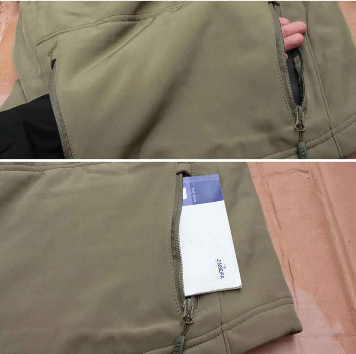 Men's Waterproof Rain Jacket 2024 Fall Winter Fleece Hooded Raincoat Outdoor Hiking Windbreake Jacket With Pockets