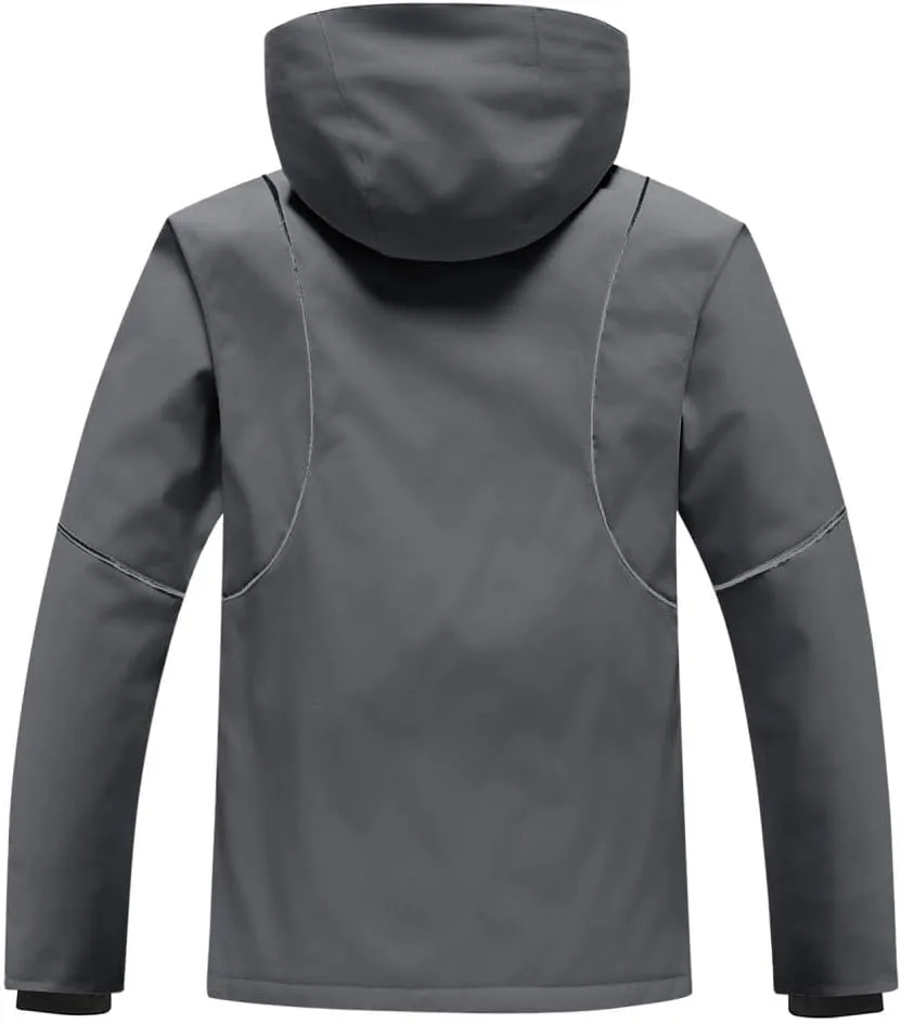 Mens Waterproof Raincoat Insulated Ski Jacket Winter Loose Hooded Snowboarding Jacket Outdoor Sport Snow Jacket