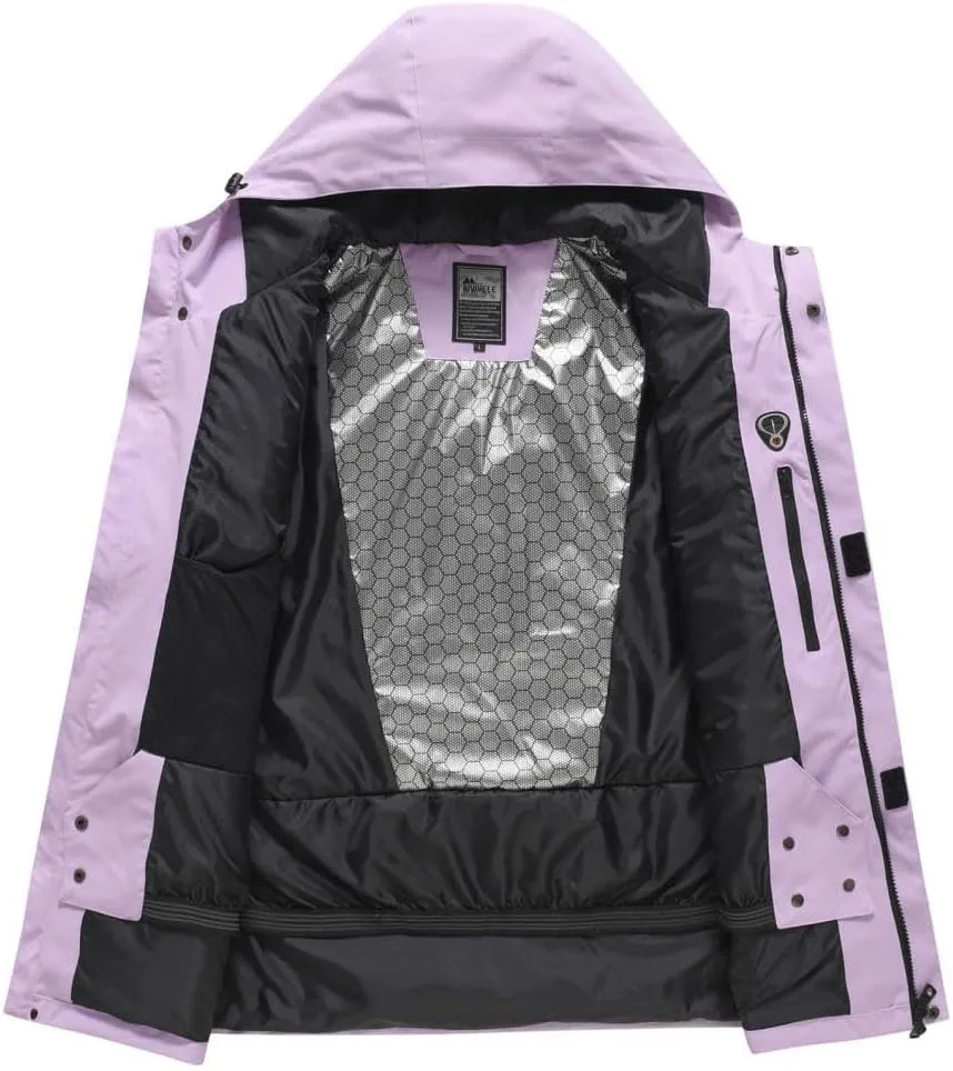 Mens Waterproof Raincoat Insulated Ski Jacket Winter Loose Hooded Snowboarding Jacket Outdoor Sport Snow Jacket