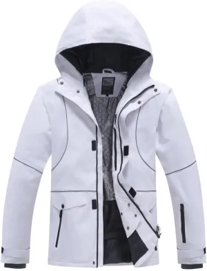 Mens Waterproof Raincoat Insulated Ski Jacket Winter Loose Hooded Snowboarding Jacket Outdoor Sport Snow Jacket