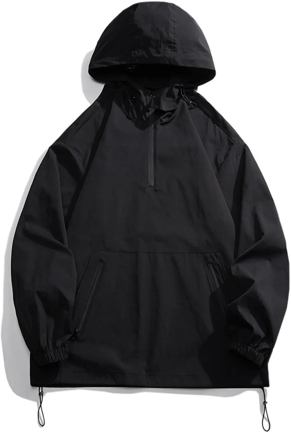 Mens Waterproof Shell Jacket Windbreaker Hooded Rain Coat for Outdoor Hiking Climbing Traveling Loose Outdoor Jackets