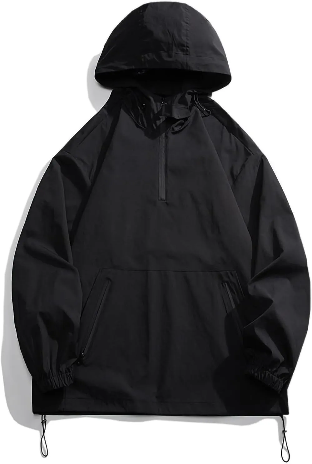 Mens Waterproof Shell Jacket Windbreaker Hooded Rain Coat for Outdoor Hiking Climbing Traveling Loose Outdoor Jackets
