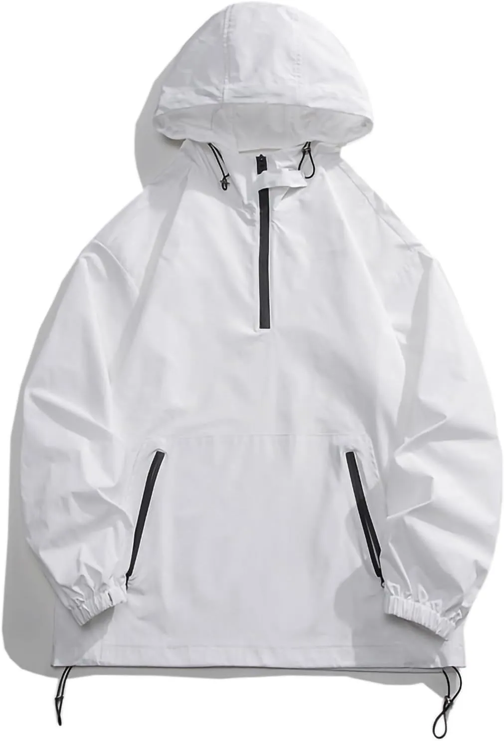 Mens Waterproof Shell Jacket Windbreaker Hooded Rain Coat for Outdoor Hiking Climbing Traveling Loose Outdoor Jackets