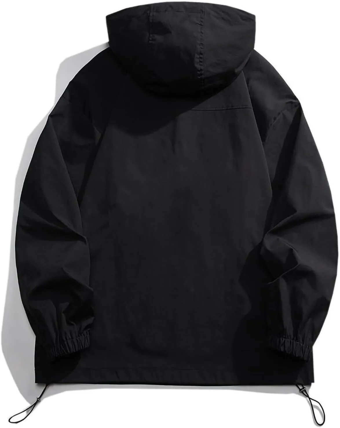 Mens Waterproof Shell Jacket Windbreaker Hooded Rain Coat for Outdoor Hiking Climbing Traveling Loose Outdoor Jackets