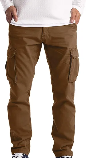 Men's Wild Cargo Work Pants Multi Pockets Casual Relaxed Fit Outdoor Pants Athletic-Fit Lightweight Cargo Joggers
