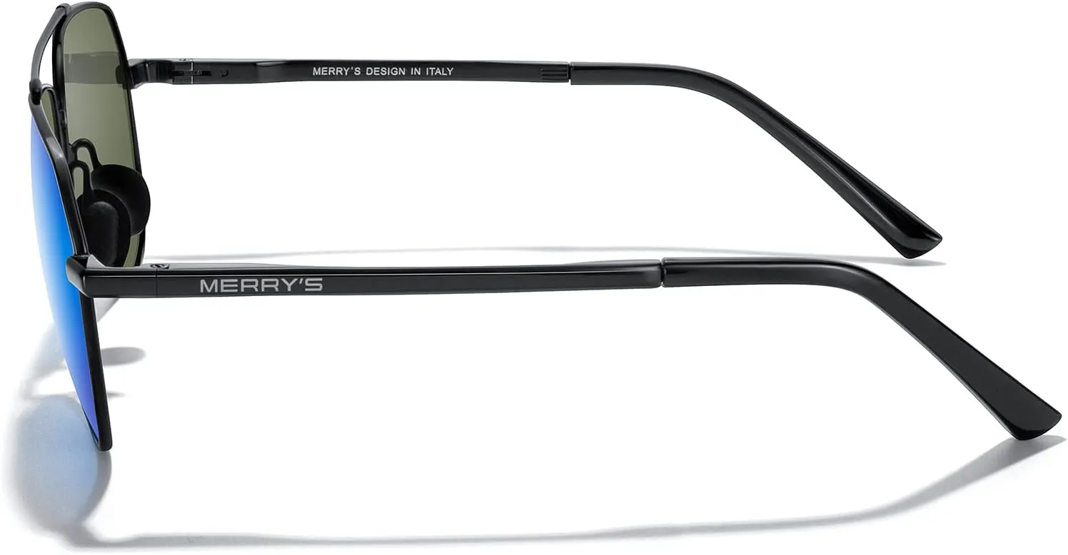 MERRY'S Men Classic Pilot Sunglasses for Men Women - Polarized Driving Sun glasses Mirrored Lens UV 400 Protection 58 MM