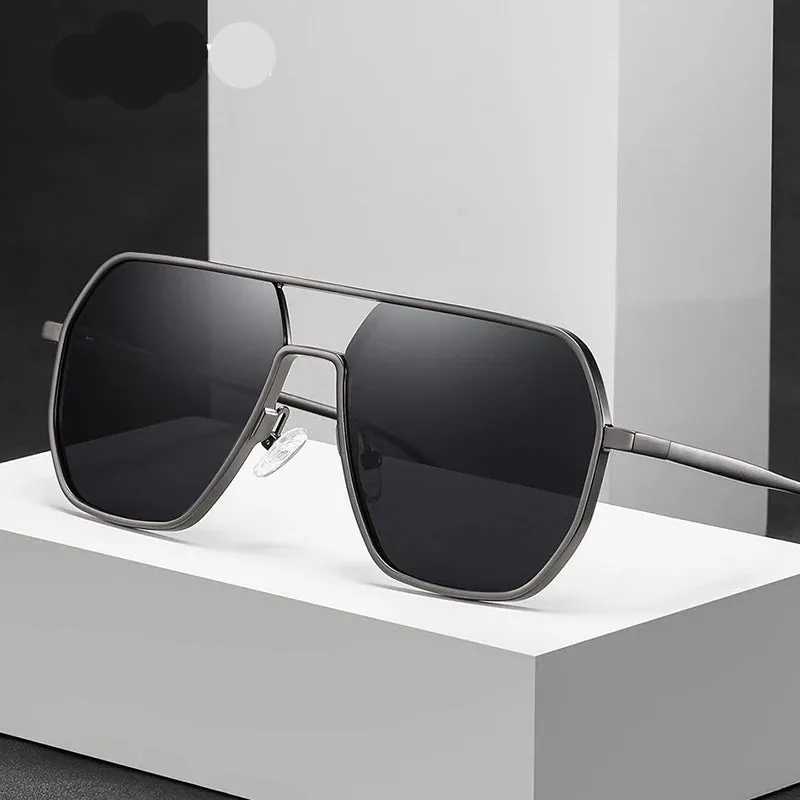 Metal Photochromic Sunglasses UV400 Polarized Anti-Glare Chameleon Driving Shades for Men & Women