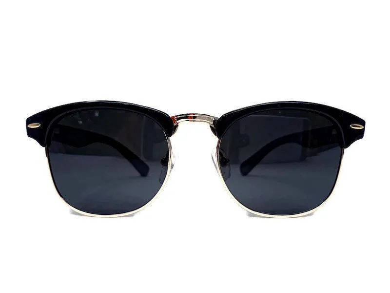 Midnight Black Bamboo Club Sunglasses, Polarized