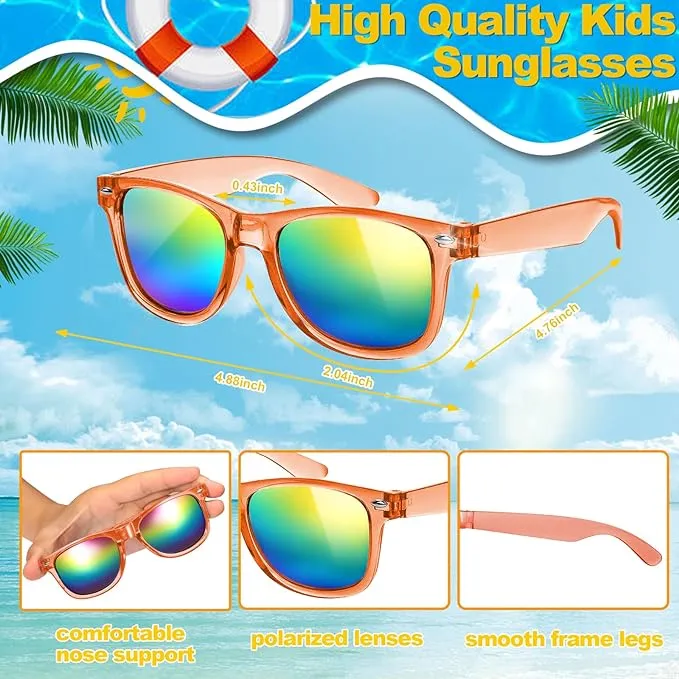 Mikulala 24Pack Kids Sunglasses,Neon Sunglasses in Bulk Party Bag Fillers for Kids,Party Sunglasses Great Gifts for Birthday Graduation Party Supplies