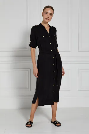 Military Midi Dress (Black)