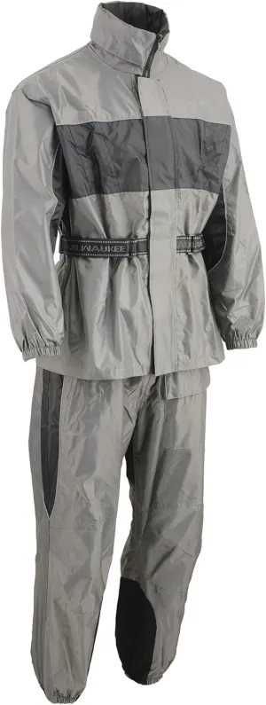 Milwaukee Performance SH2216-BLK/GRY-8X Men's Water Resistant Rain Suit with Reflective Piping (Black/Grey, 8X-Large), 1 Pack