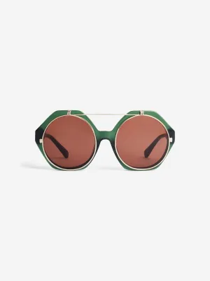 Mini Rodini Kids Flip Up Sunglasses in Green