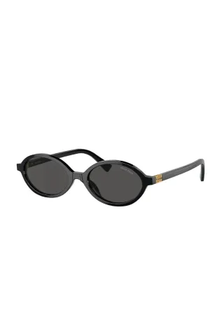 Miu Miu Oval Sunglasses Black 0MU 04ZSF