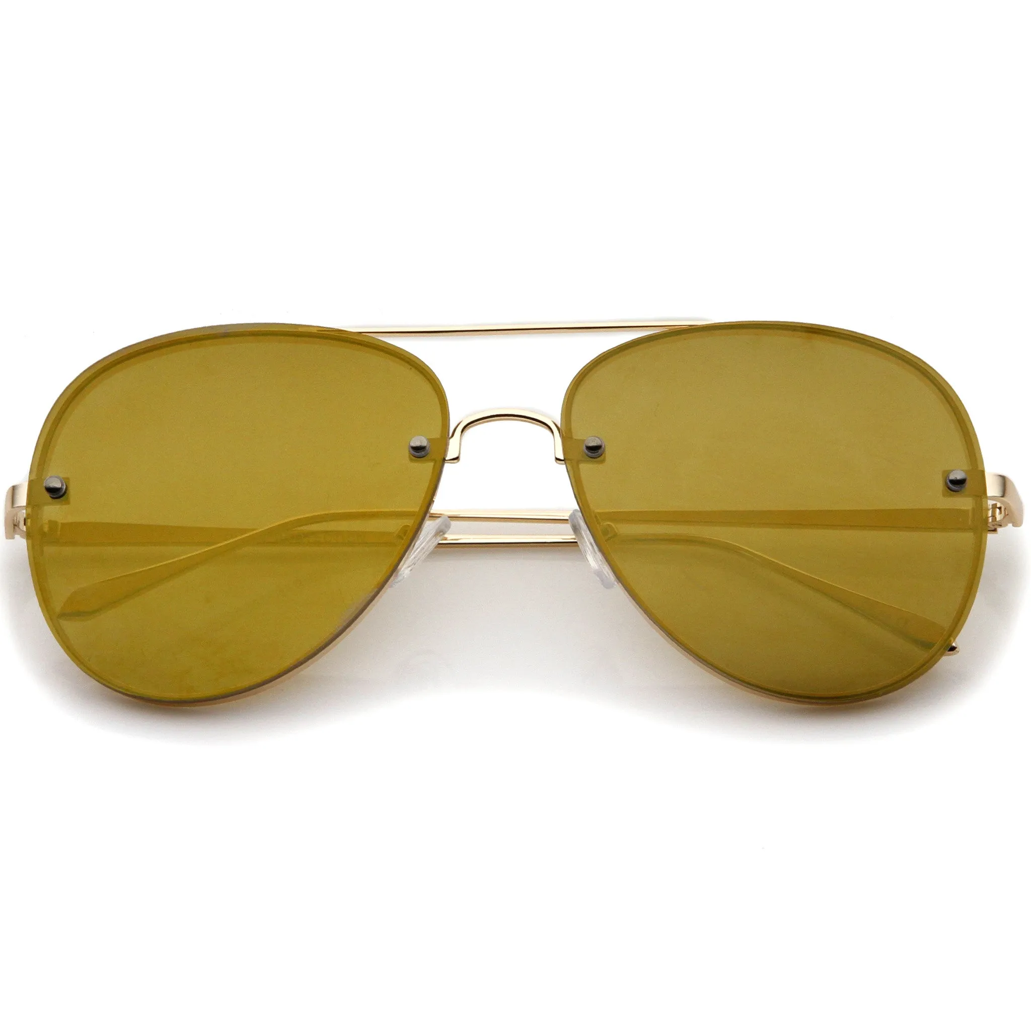 Modern Rimless Mirrored Flat Lens Aviator Sunglasses 60mm A849