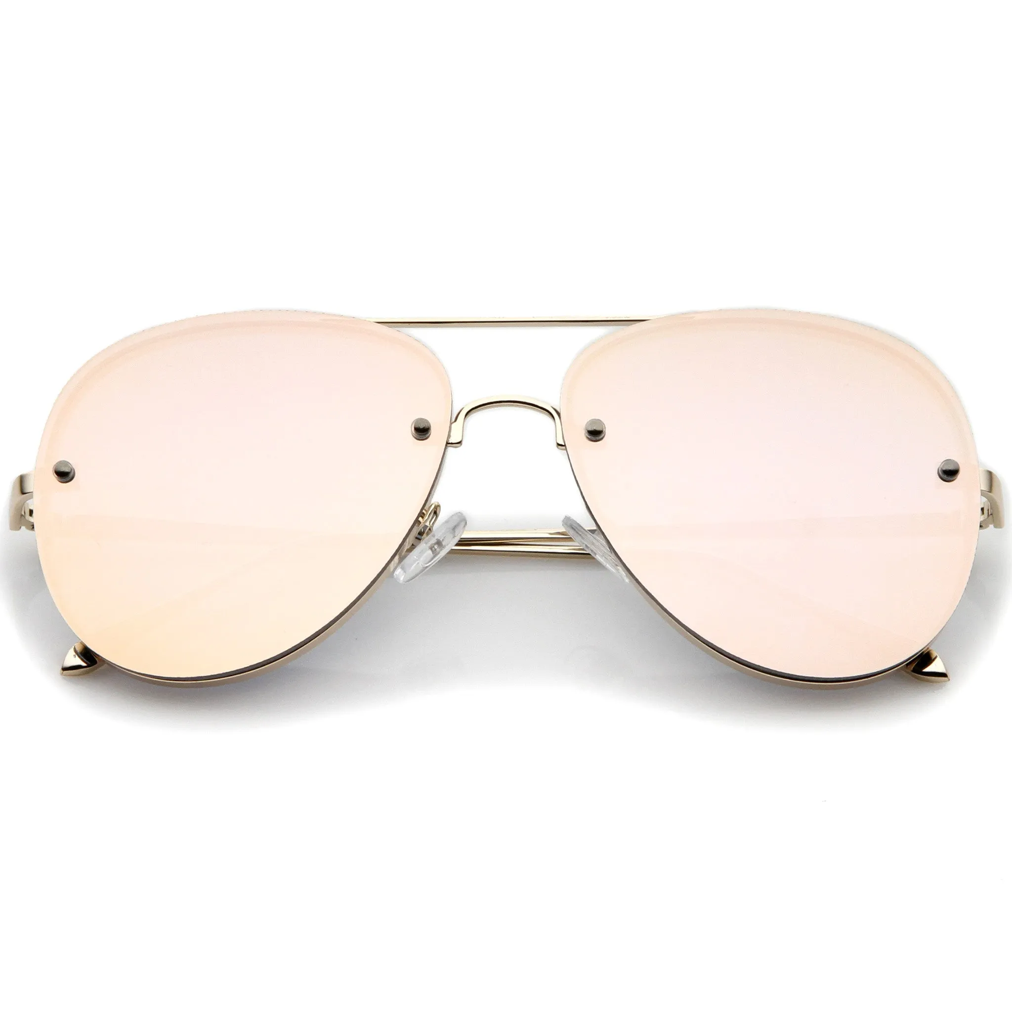 Modern Rimless Mirrored Flat Lens Aviator Sunglasses 60mm A849