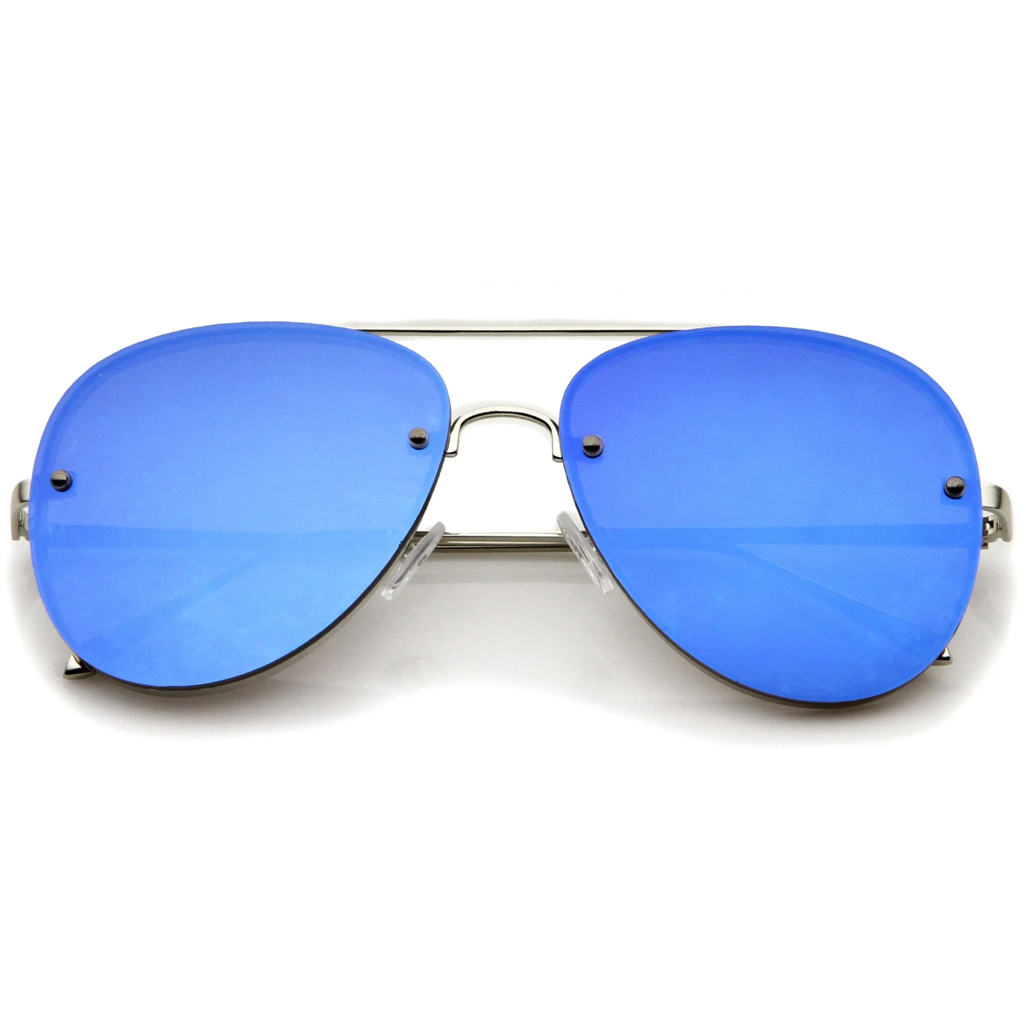 Modern Rimless Mirrored Flat Lens Aviator Sunglasses 60mm A849
