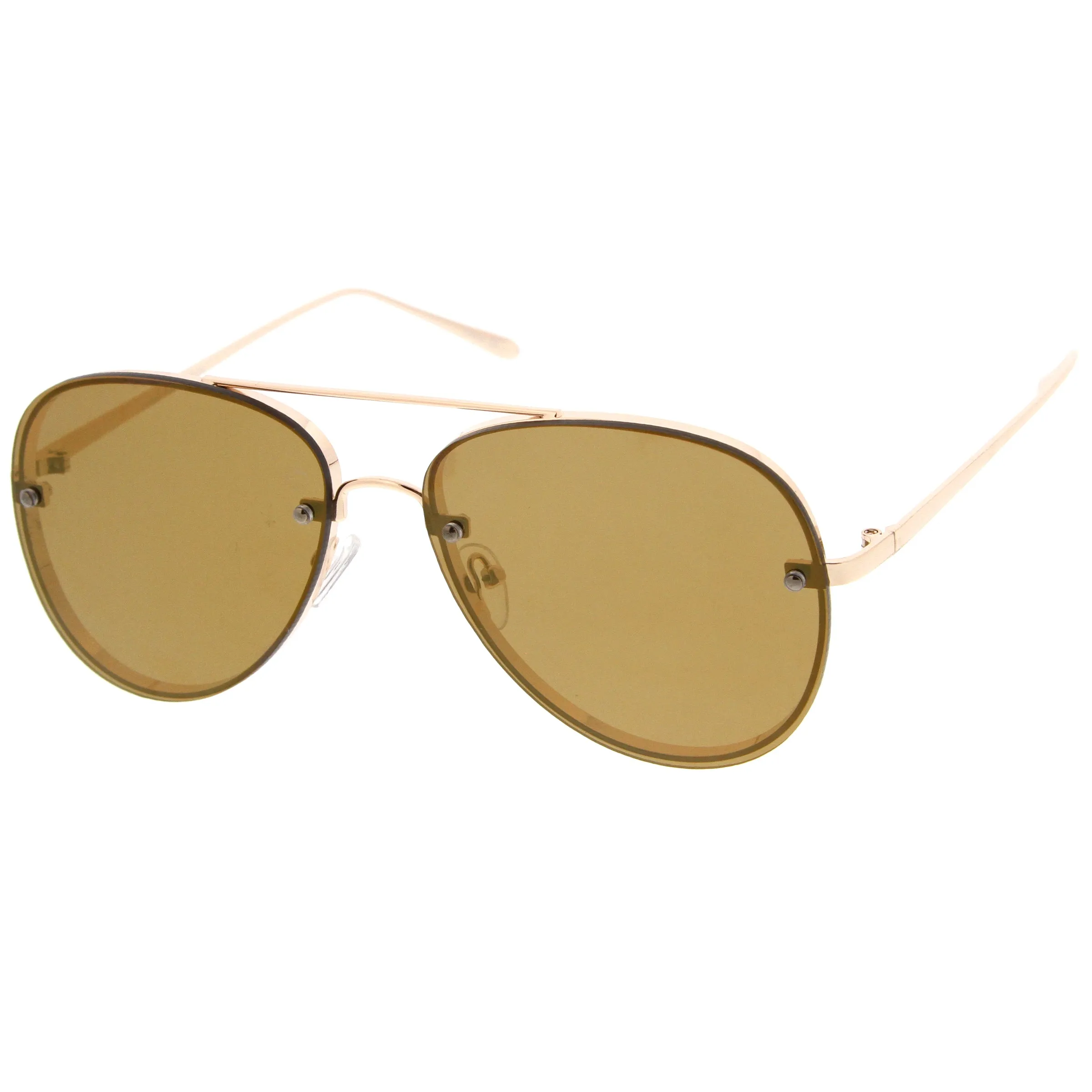 Modern Rimless Mirrored Flat Lens Aviator Sunglasses 60mm A849