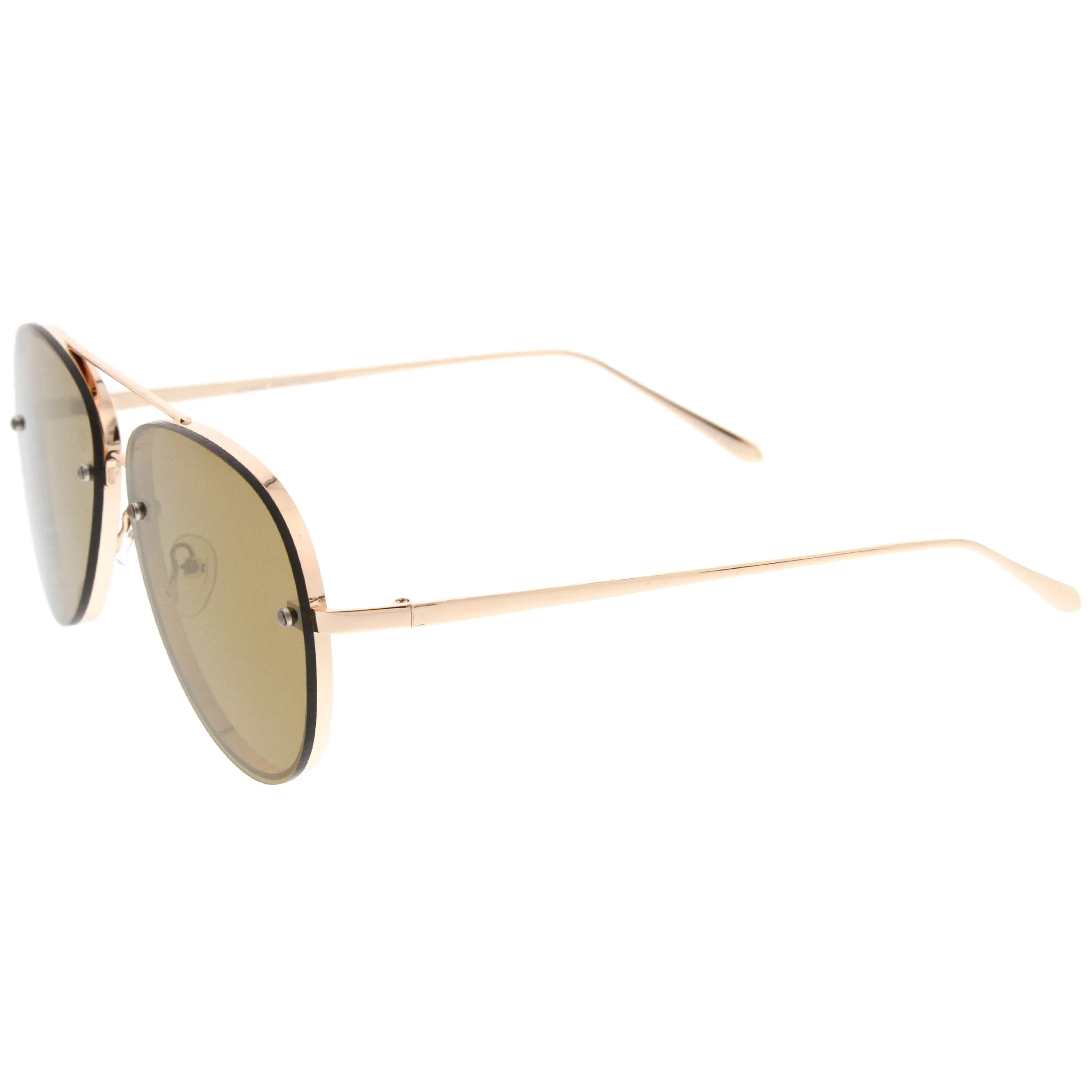 Modern Rimless Mirrored Flat Lens Aviator Sunglasses 60mm A849