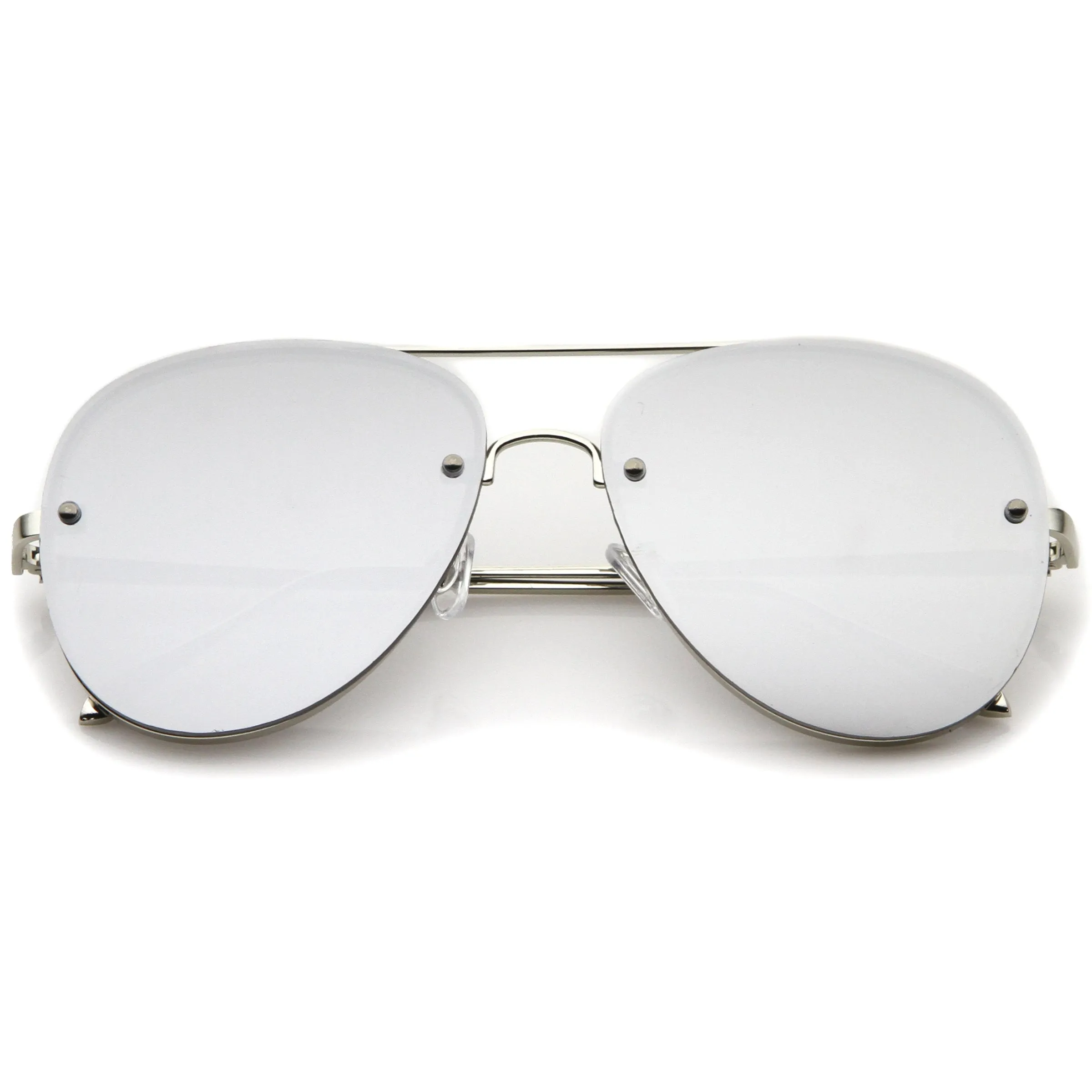 Modern Rimless Mirrored Flat Lens Aviator Sunglasses 60mm A849