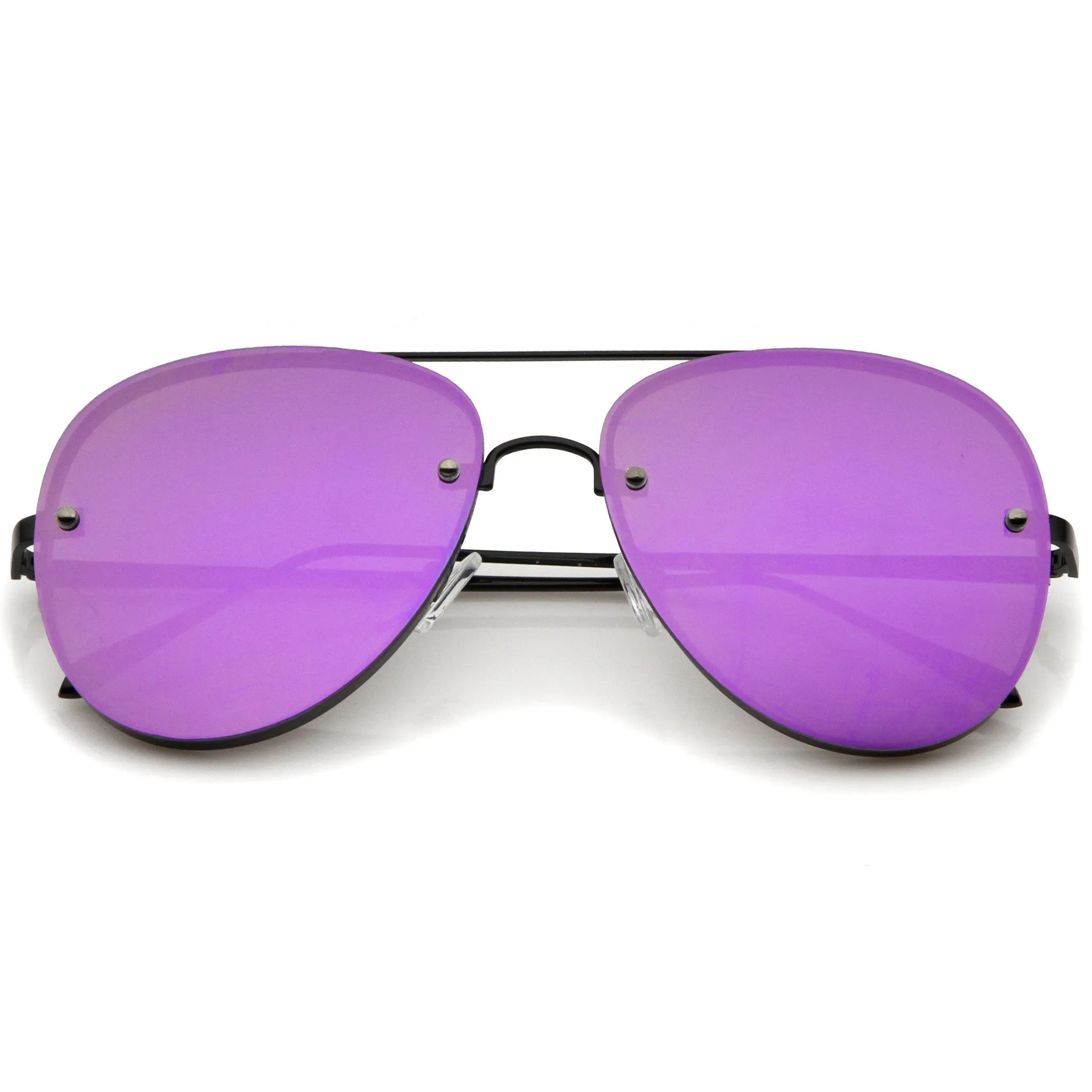 Modern Rimless Mirrored Flat Lens Aviator Sunglasses 60mm A849