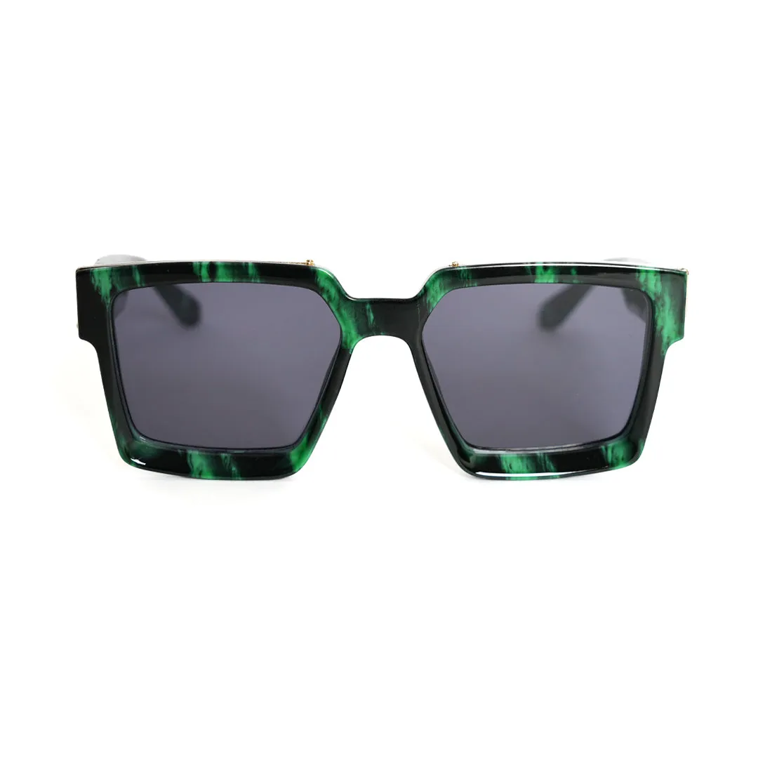 Monkstory Millionaire Unisex Wayfarer Sunglasses - Green Master