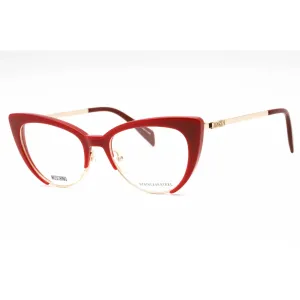 Moschino Women's Eyeglasses - Red Metal Cat Eye Frame Clear Demo Lens | MOS521 0C9A 00