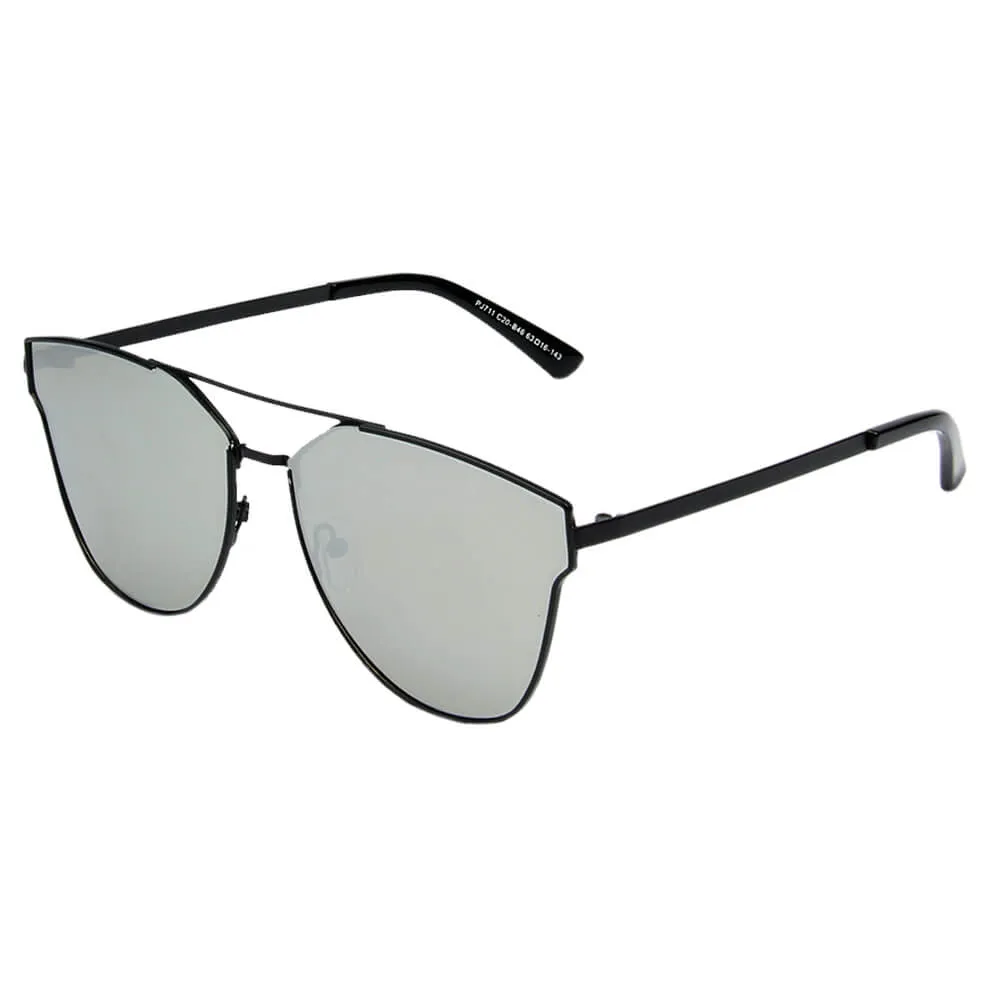 MULA | Women Polarized Horn Rim Round Cat Eye Sunglasses