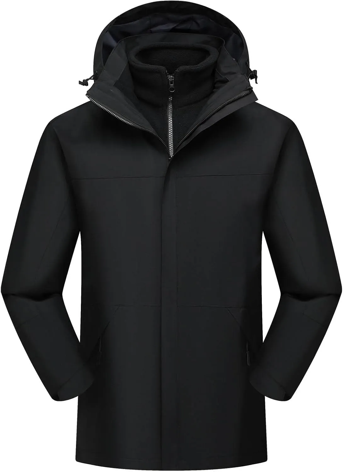 Muscularfit Men's Lightweight Waterproof Hooded Rain Jacket Breathable Raincoat Shell Jacket Outdoor Fashion Mountain Hiking