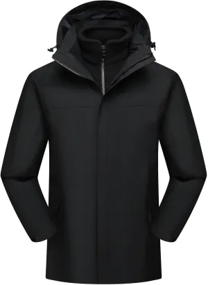 Muscularfit Men's Lightweight Waterproof Hooded Rain Jacket Breathable Raincoat Shell Jacket Outdoor Fashion Mountain Hiking
