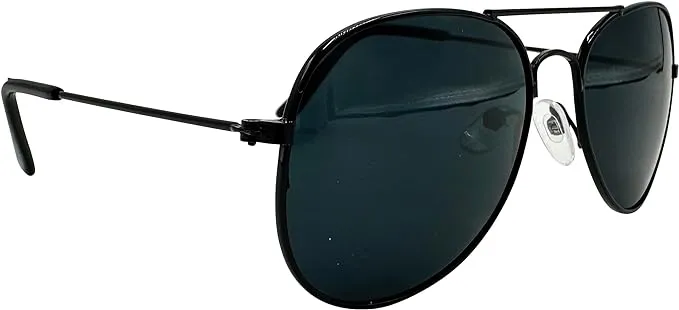Mustavo Childrens Black Sunglasses Kids Childs Boys Girls Black Lense Lightweight Frame UV400 Retro Classic Pilot Style