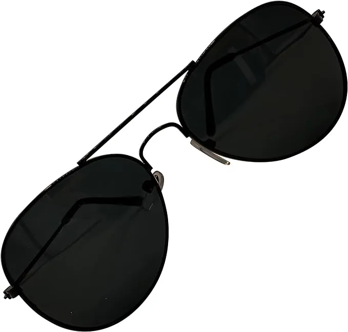 Mustavo Childrens Black Sunglasses Kids Childs Boys Girls Black Lense Lightweight Frame UV400 Retro Classic Pilot Style