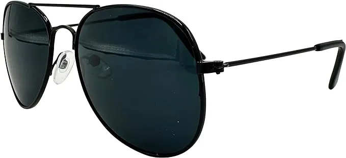 Mustavo Childrens Black Sunglasses Kids Childs Boys Girls Black Lense Lightweight Frame UV400 Retro Classic Pilot Style