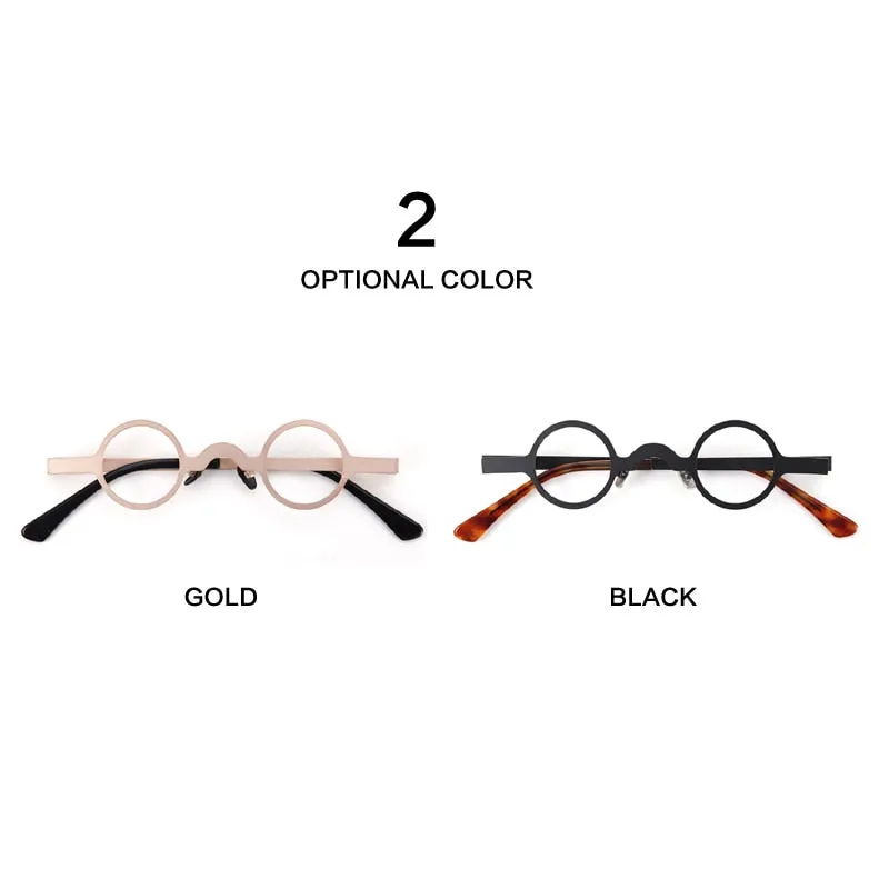 Muzz Men's Full Rim Small Round Titanium Alloy Eyeglasses V5