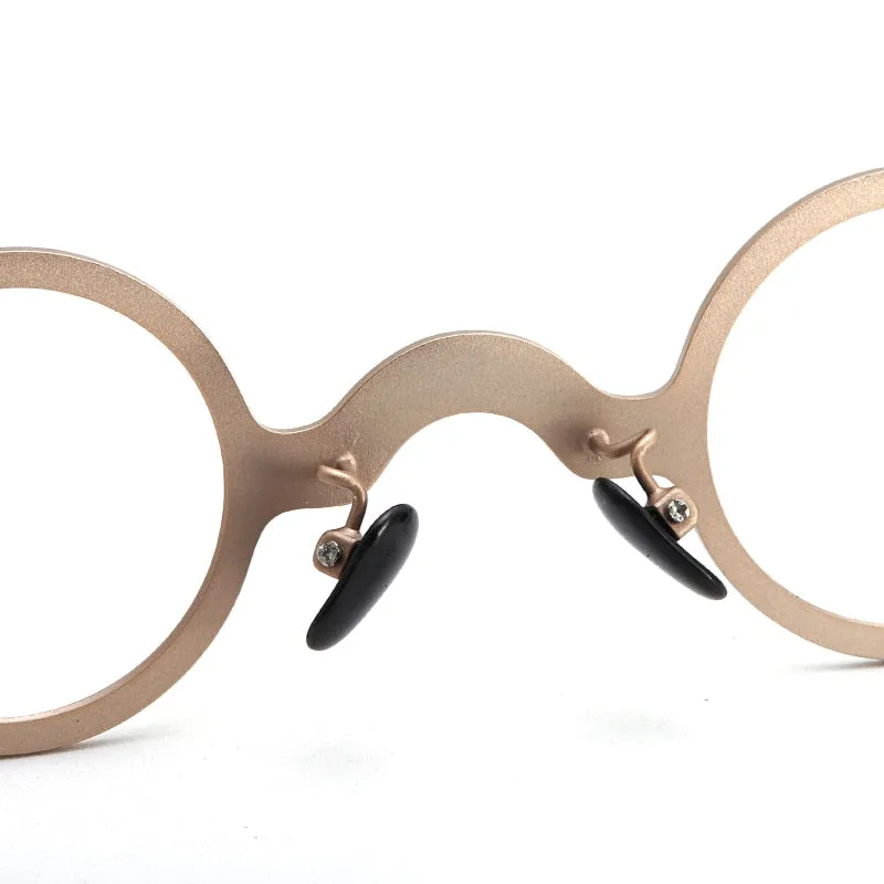 Muzz Men's Full Rim Small Round Titanium Alloy Eyeglasses V5
