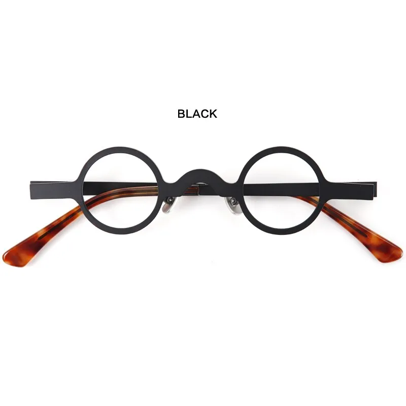Muzz Men's Full Rim Small Round Titanium Alloy Eyeglasses V5