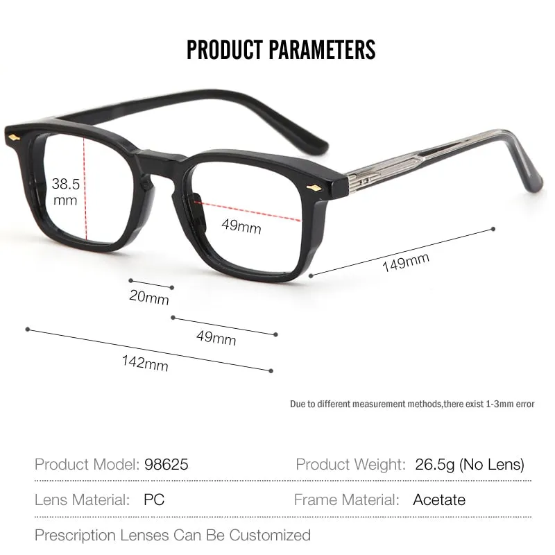 Muzz Men's Full Rim Square Acetate Eyeglasses 98625