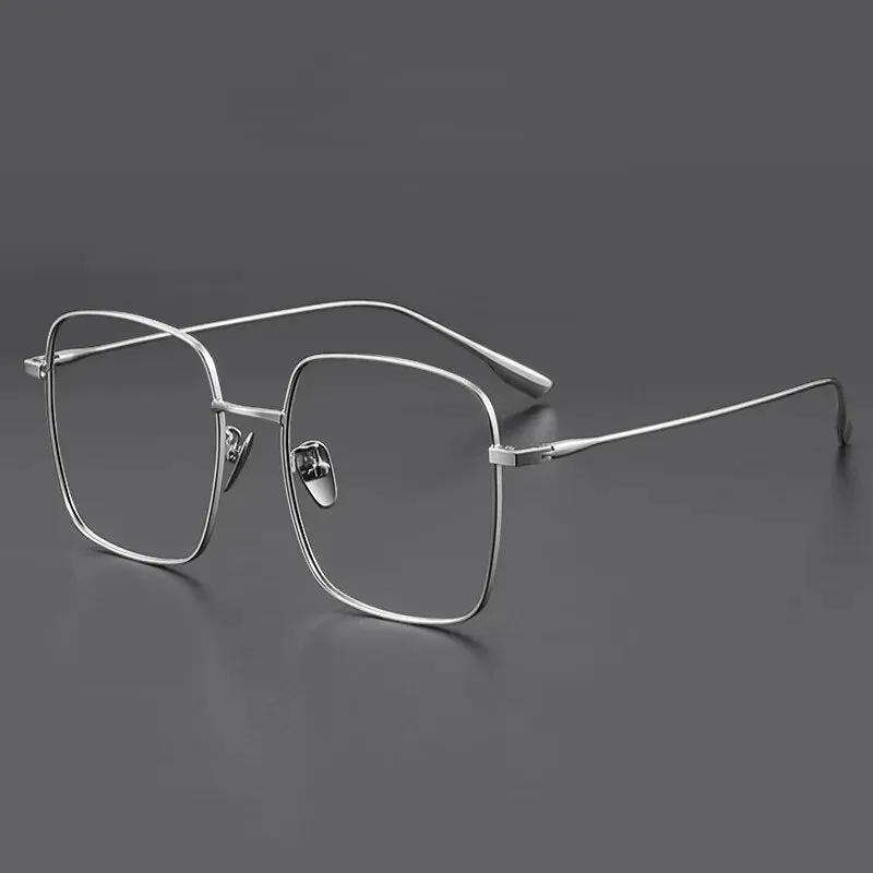 Muzz Unisex Full Rim Oversized Square Titanium Eyeglasses 121219