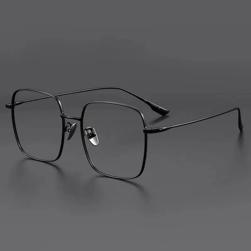 Muzz Unisex Full Rim Oversized Square Titanium Eyeglasses 121219