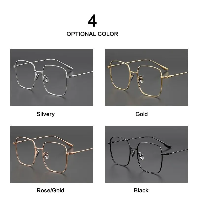 Muzz Unisex Full Rim Oversized Square Titanium Eyeglasses 121219