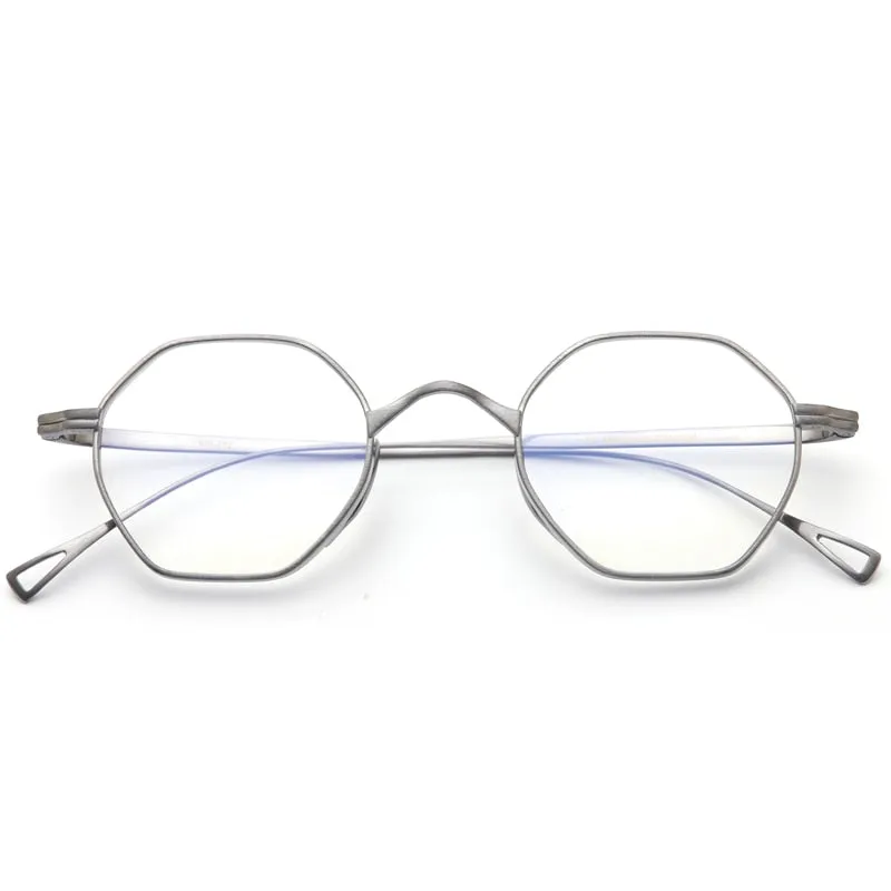 Muzz Unisex Full Rim Polygon Round Titanium Frame Eyeglasses 152