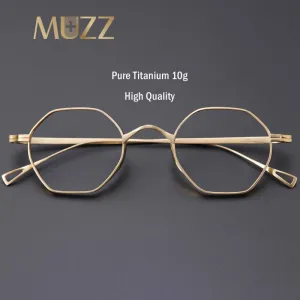 Muzz Unisex Full Rim Polygon Round Titanium Frame Eyeglasses 152