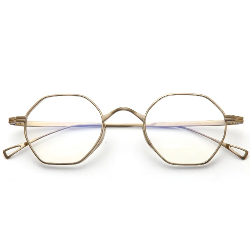 Muzz Unisex Full Rim Polygon Round Titanium Frame Eyeglasses 152