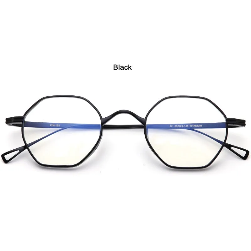 Muzz Unisex Full Rim Polygon Round Titanium Frame Eyeglasses 152