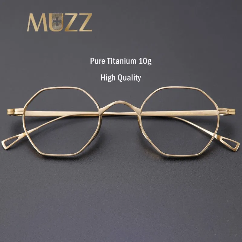 Muzz Unisex Full Rim Polygon Round Titanium Frame Eyeglasses 152