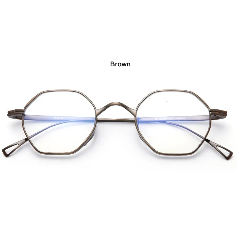 Muzz Unisex Full Rim Polygon Round Titanium Frame Eyeglasses 152