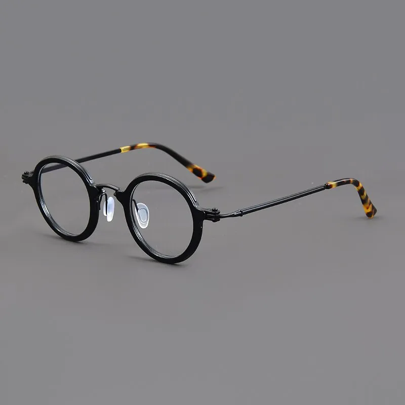 Muzz Unisex Full Rim Round Titanium Acetate Eyeglasses Rlt5988